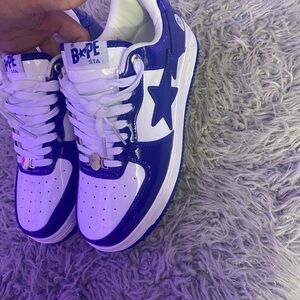 Bape Sta Royal Blue and White Sneakers
